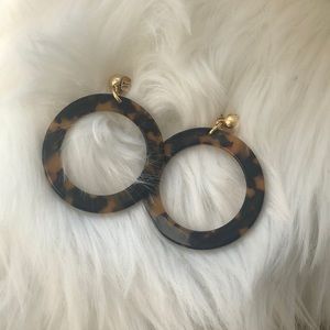 J crew tortoise hoops